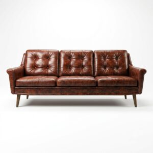 Regal Tufted Pure Leather 3-Seater Sofa