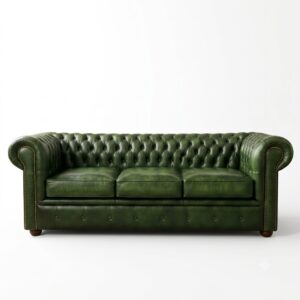 Windsor Vintage Green Leather Sofa