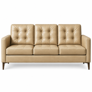 Regal Tufted Pure Leather 3-Seater Sofa