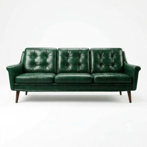 Regal Tufted Pure Leather 3-Seater Sofa